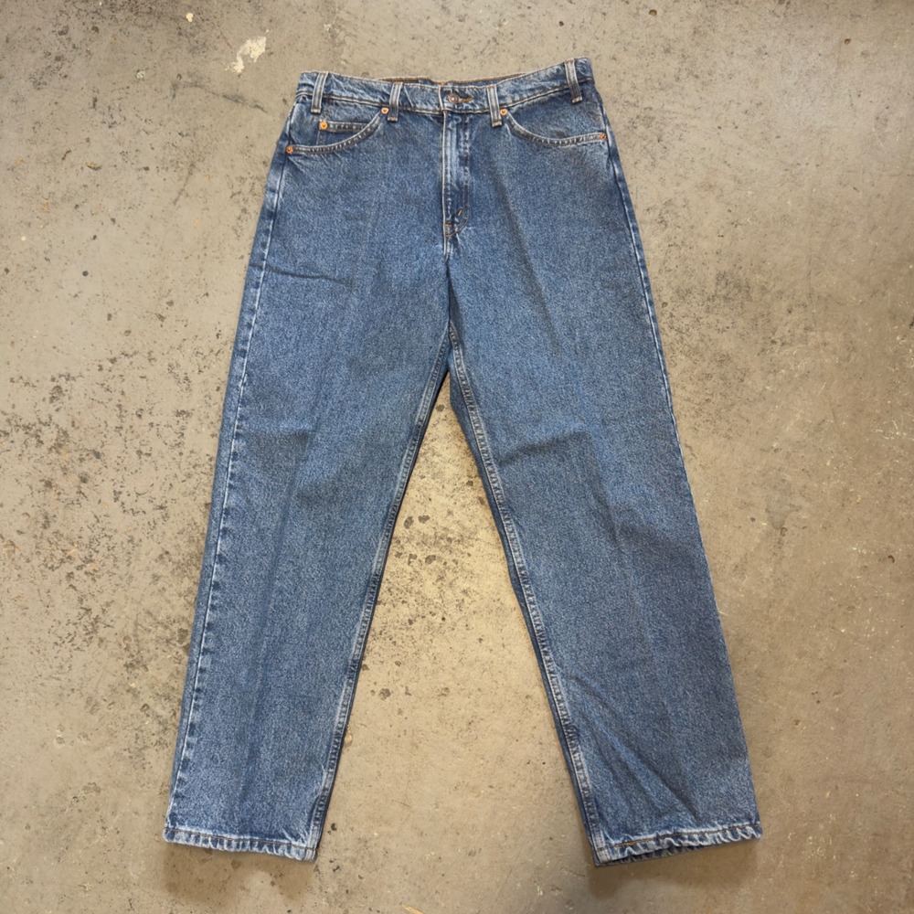 Levis 550 Relaxed Fit Orange Tab Jeans Mens 33x30 Vintage 90s Medium Wash Blue